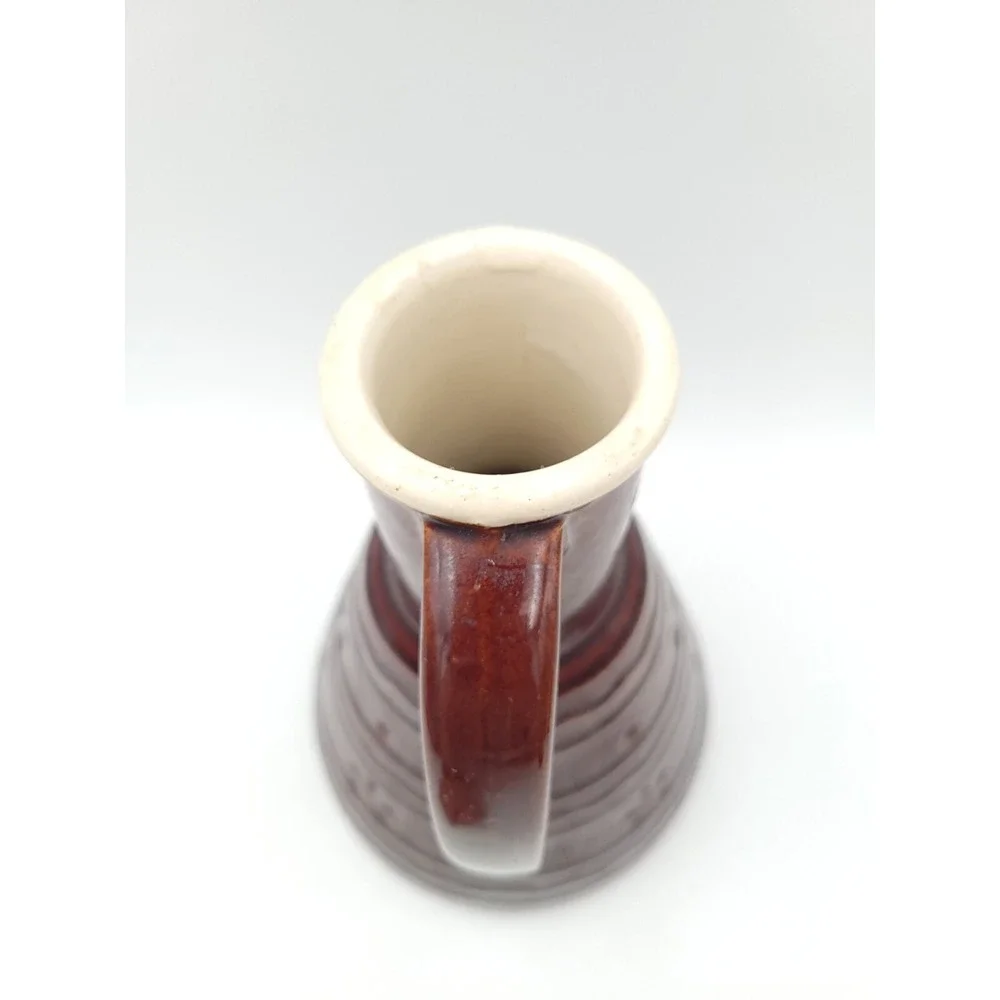 Vtg 1950's Marcrest daisy & dot Brown Stoneware Floral Carafe Decanter Pitcher - Picture 6 of 11